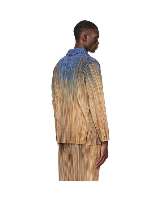 Homme Plissé Issey Miyake Blue Paint Brush Close-Up Blazer for men