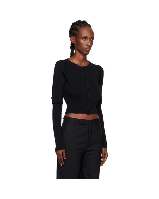 Y's Yohji Yamamoto Black Double Sleeve Short Cardigan