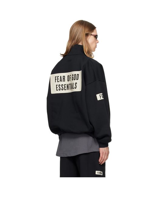 Fear Of God Black Logo Patch Track Jacket for men