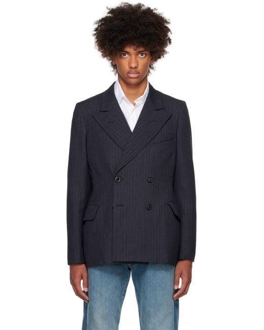 Maison Margiela Black Pinstripe Blazer for men