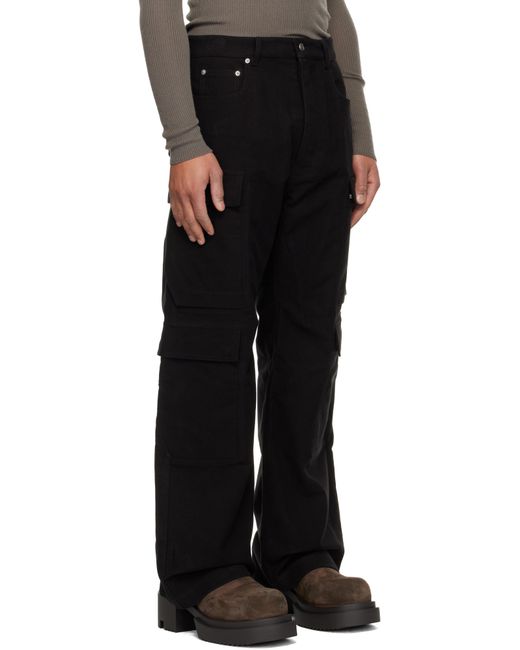 Rick Owens Black Concordians Double Cargo Pants for men