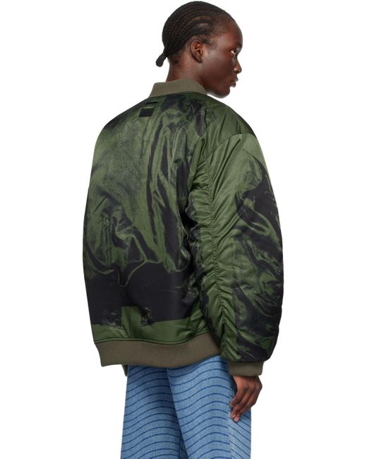 Jean Paul Gaultier Green Khaki 'The Trompe-L'Œil' Bomber Jacket for men