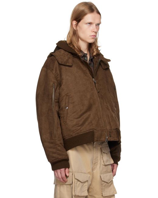 Engineered Garments Brown Ll Faux-Suede Bomber Jacket for men