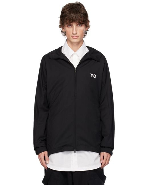 Y-3 Black Refined Wool Hood Jacket for men