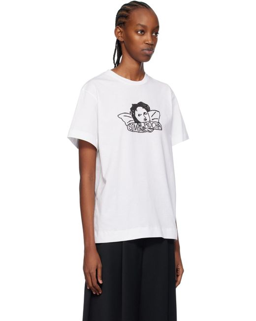 T-shirt blanc à images à logo Simone Rocha en coloris White