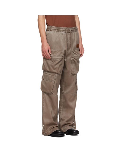 Amiri Brown Drawstring Nylon Cargo Pants for men