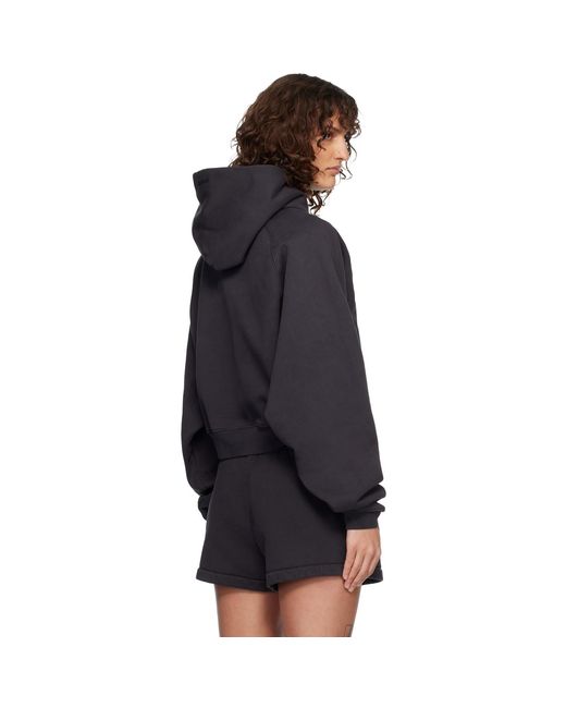 Fear Of God Black Campus 90's Cropped Raglan Hoodie