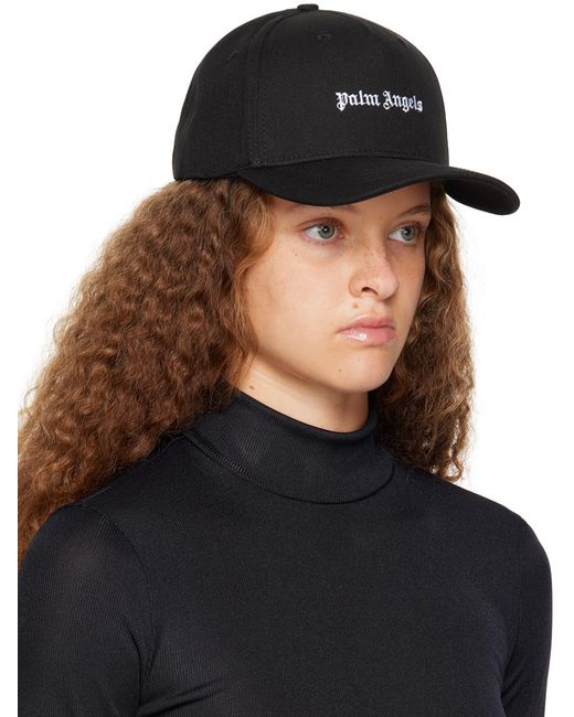 Palm Angels Black Embroidered Cap
