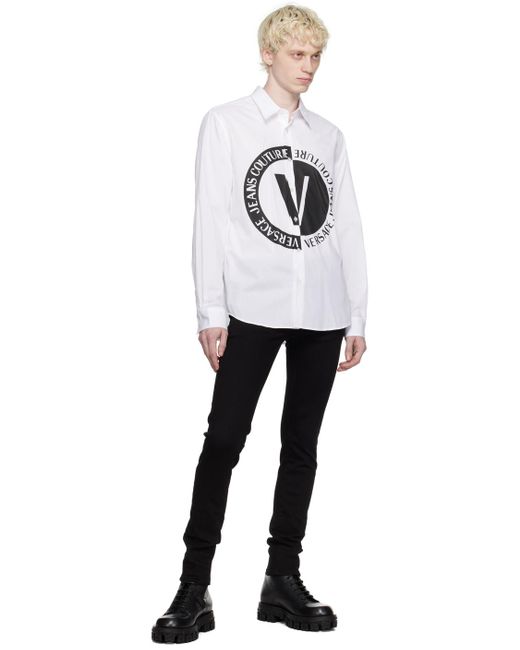 Versace Black White Printed Shirt for men