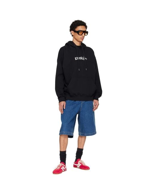 Off-White c/o Virgil Abloh Black Heraldic Threshold Arrow Skate Hoodie for men