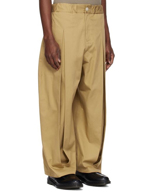 メンズ SAGE NATION タン Box Pleat トラウザーズ Natural