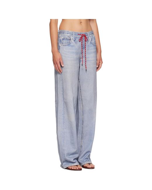 Rag & Bone Blue Miramar Drawstring Wide-Leg Trousers