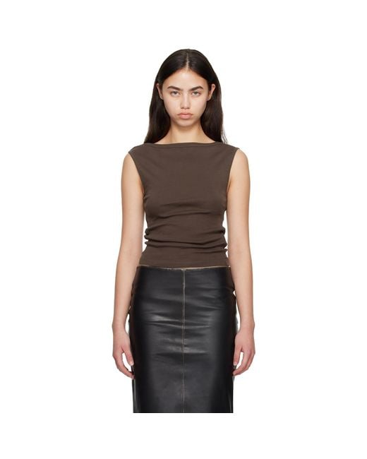 St. Agni Black Organic Cotton Ballerina Tank Top