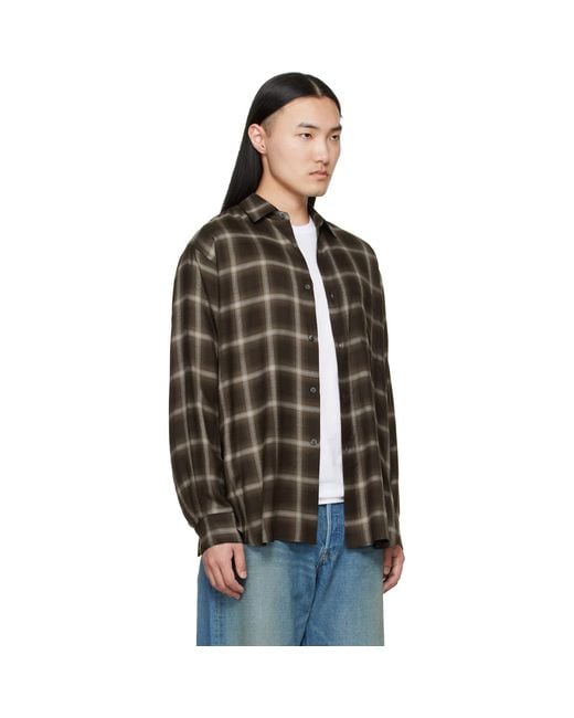 Ssstein Black Check Oversized Ls Shirt for men