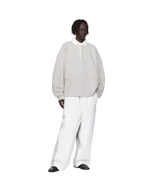 Hed Mayner White Painted Sweatpants for men