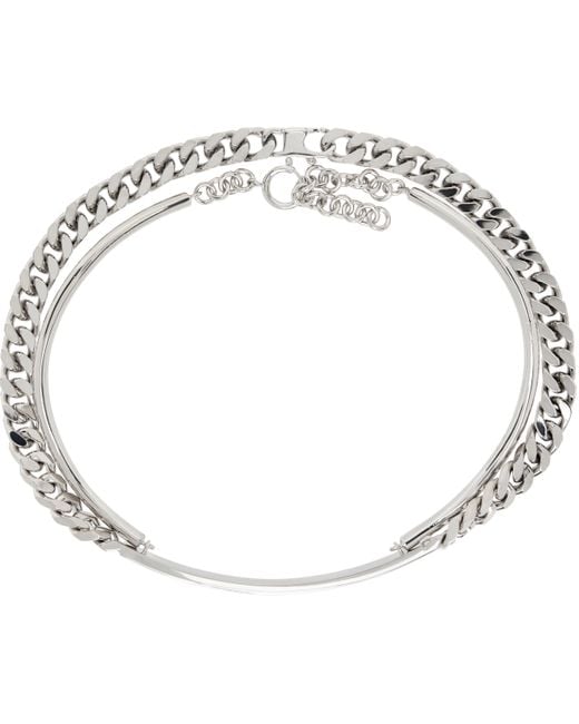 MM6 by Maison Martin Margiela Metallic Mixed Chain Necklace for men