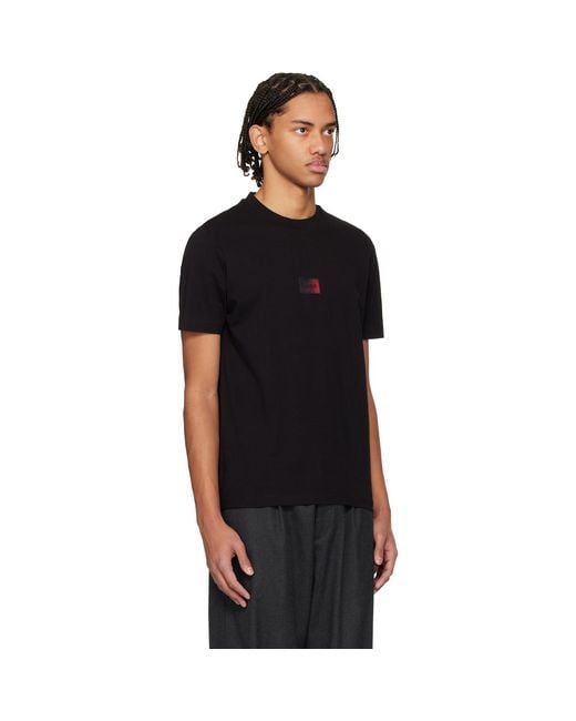 HUGO Black Gradient-Logo Cotton Jersey T-Shirt for men