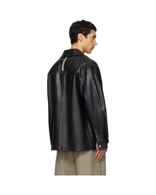 Mordecai Black Overshirt Leather Jacket for men