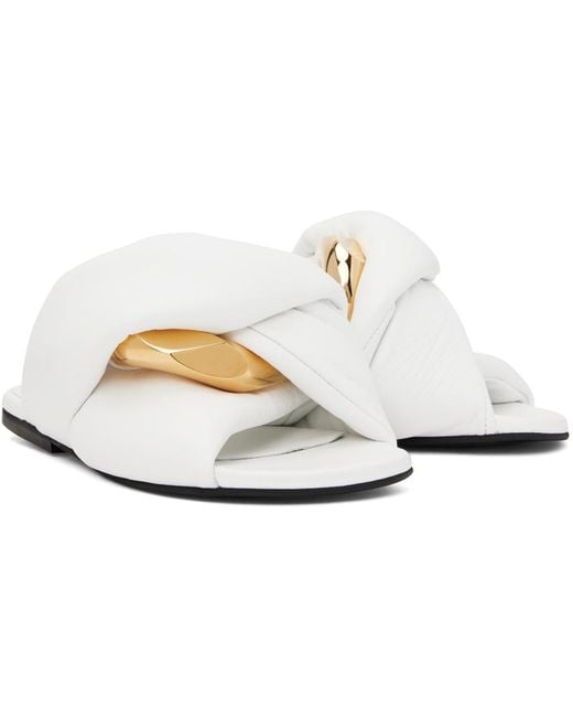 J.W. Anderson ホワイト チェーン ツイスト サンダル Black