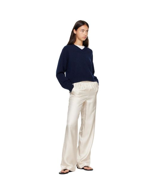Loulou de Saison White Off- Alera Lds Silk Twill Trousers