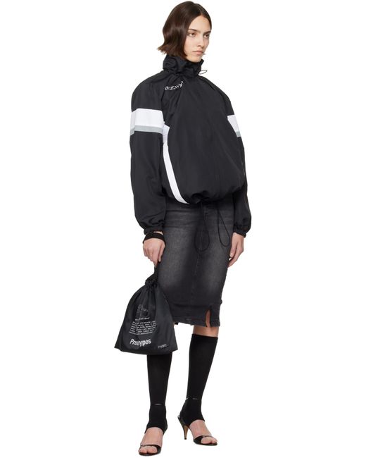 Jupe Crayon Midi Noire En Denim À Taille De Style Boxer PROTOTYPES en coloris Black