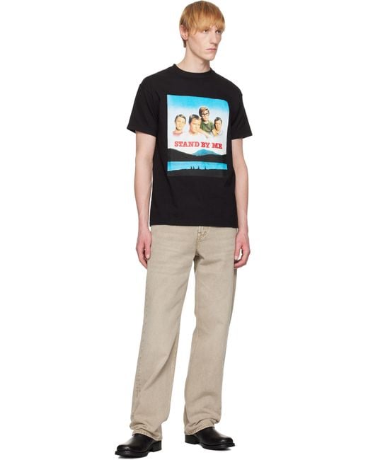 Wacko Maria Black 'Stand By Me' Crew Neck T-Shirt for men
