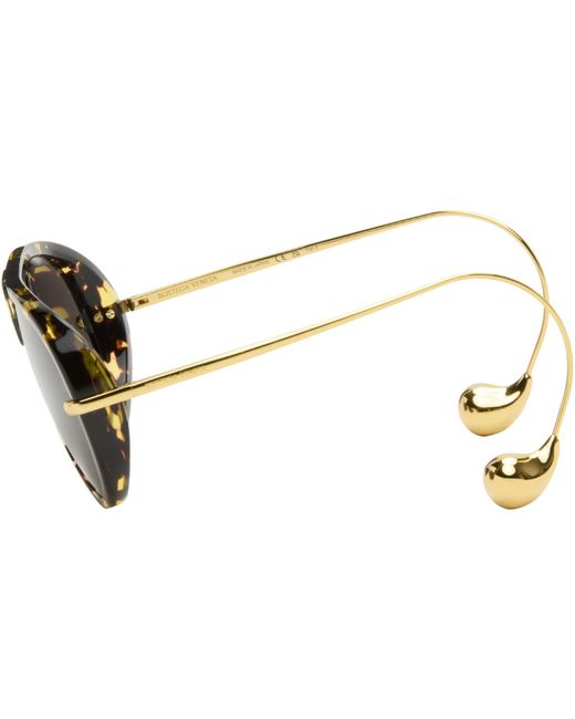 Bottega Veneta Black Drop Aviator Sunglasses