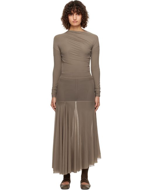 Lemaire Taupe Transparent Maxi Dress in Black | Lyst UK
