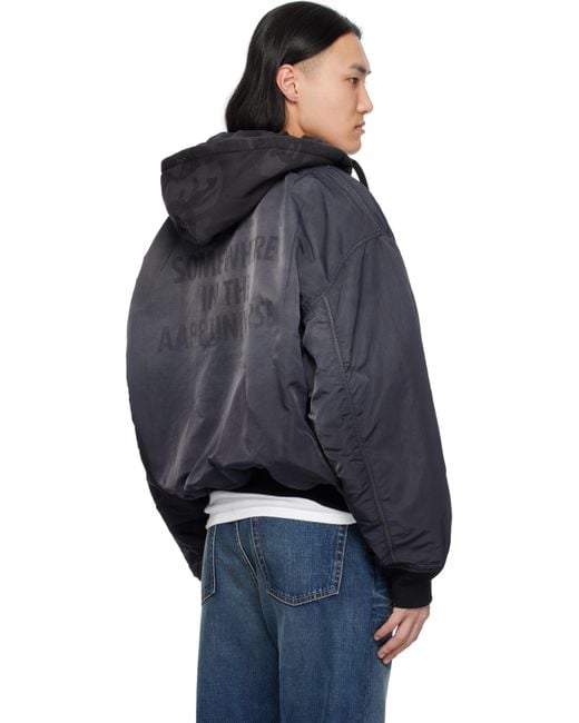 Aape By A Bathing Ape Black Alpha Industries Edition Ma-1 Reversible Bomber Jacket for men