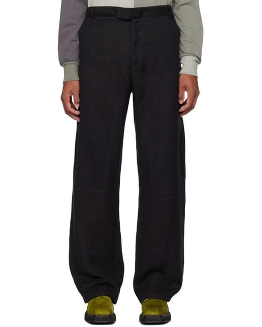 Eckhaus Latta Black Relaxed-fit Trousers for men