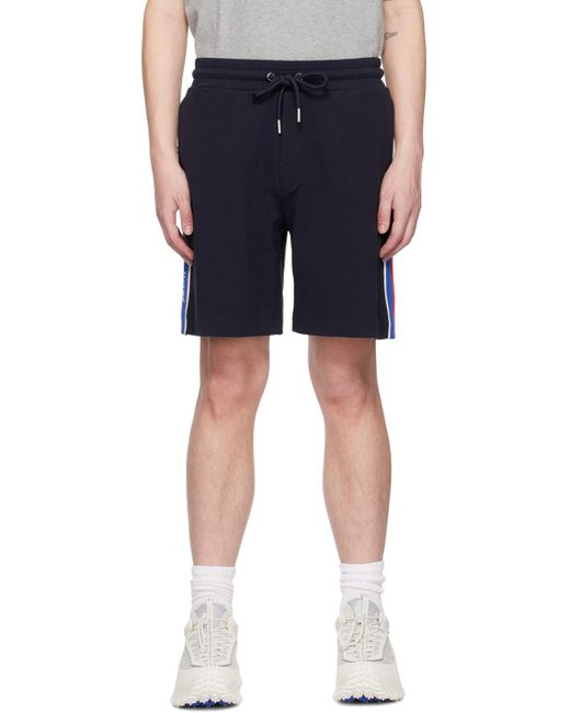 Moncler Blue Navy Stripe Shorts for men