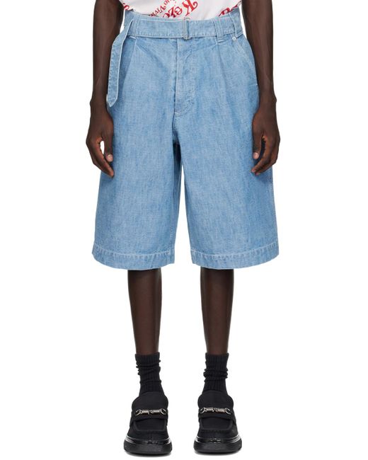 KENZO Blue Paris Wide Denim Shorts for men