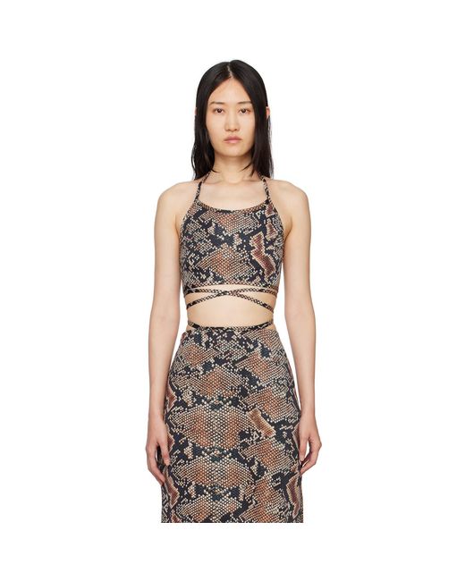 Atlein Black Snake Print Tank Top