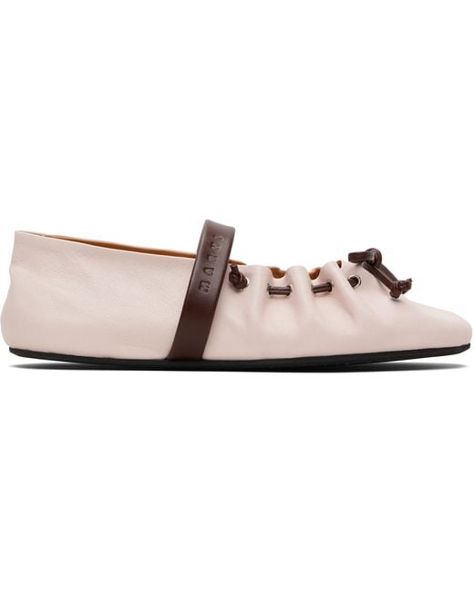 Marni Black Leather Mary Jane Soft Ballerina Flats