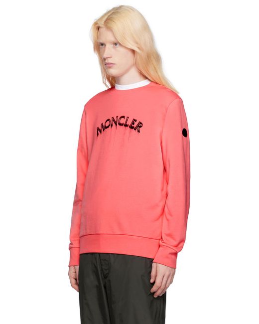 Moncler Pink Printed Sweatshirt for men