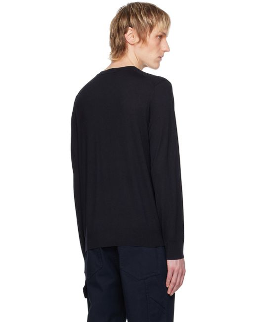 Theory Black Crewneck Sweater for men