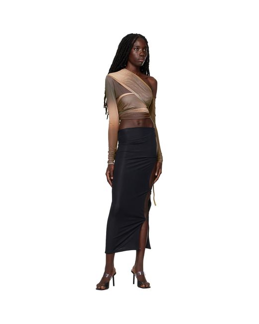 Jade Cropper Black Cut Out Midi Skirt