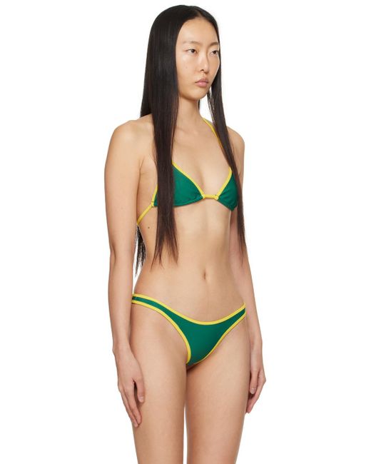 Miaou Black Green & Yellow Jo Bikini Top