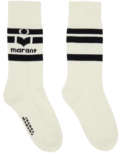 Isabel Marant Black Off-white Viby Logo Socks