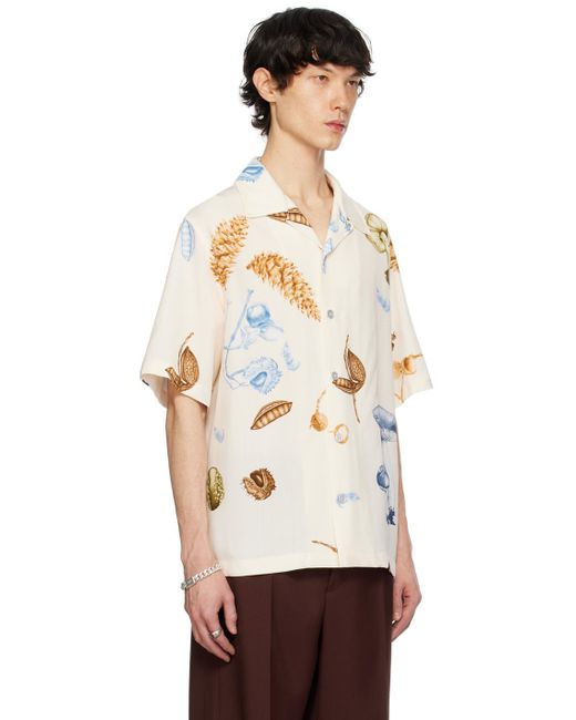 Jil Sander Natural Beige Printed Shirt for men