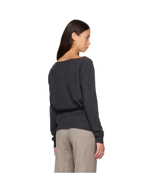 St. Agni Black Cashmere Asymm Cardigan