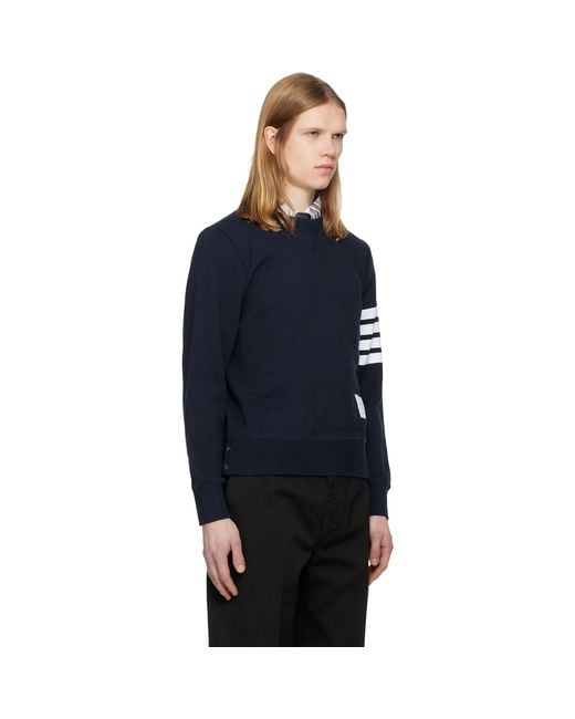 Thom Browne Blue Classic Loopback 4-Bar Sweatshirt for men