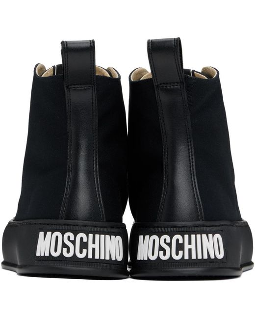 Moschino Black Bumps & Stripes High-top Sneakers for men