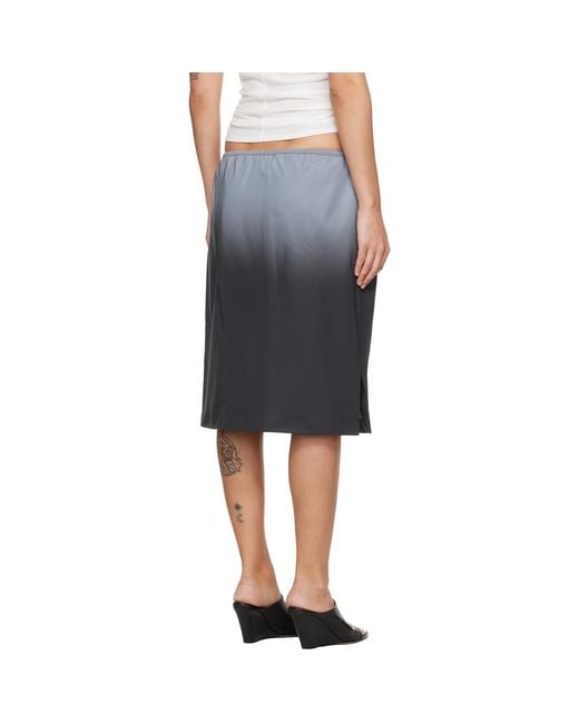 Alexander Wang Black Reflective Mid-Rise Midi Skirt