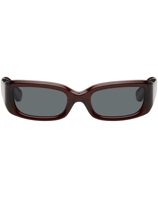 Second/Layer Black Burgundy 'the Rev' Sunglasses for men