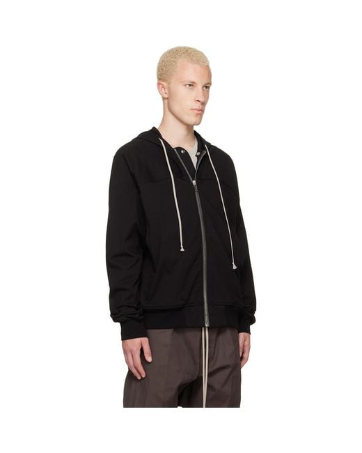 Rick Owens Black Tower Windbreaker Hoodie for men