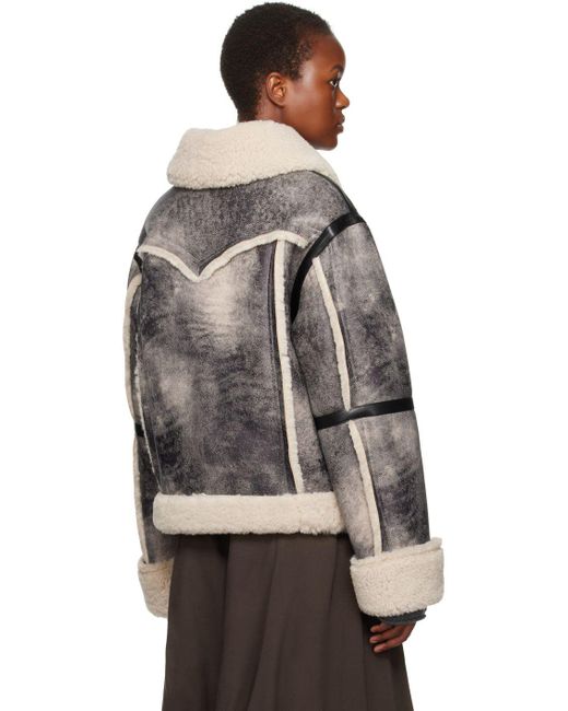 Beige & Gray Charmaine Reversible Faux-Shearling Jacket by Stand Studio on  Sale