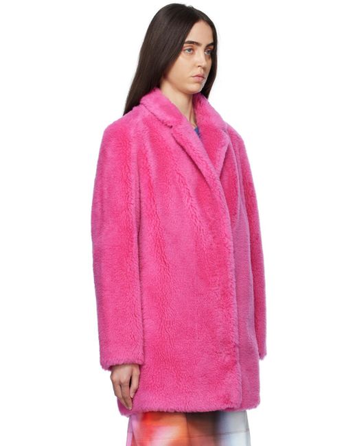 Meteo by Yves Salomon Pink Notched Lapel Coat