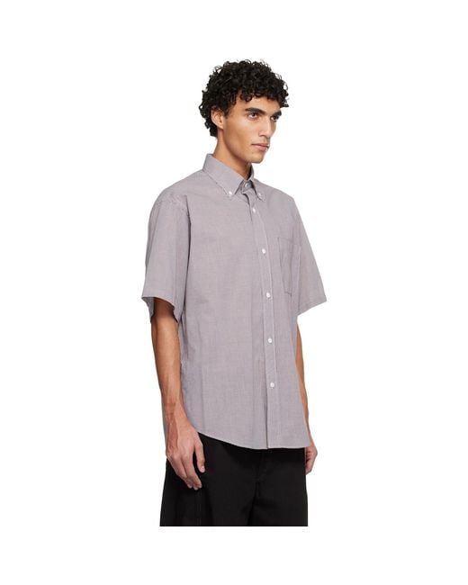 Hed Mayner Purple Short Sleeve Shirt for men