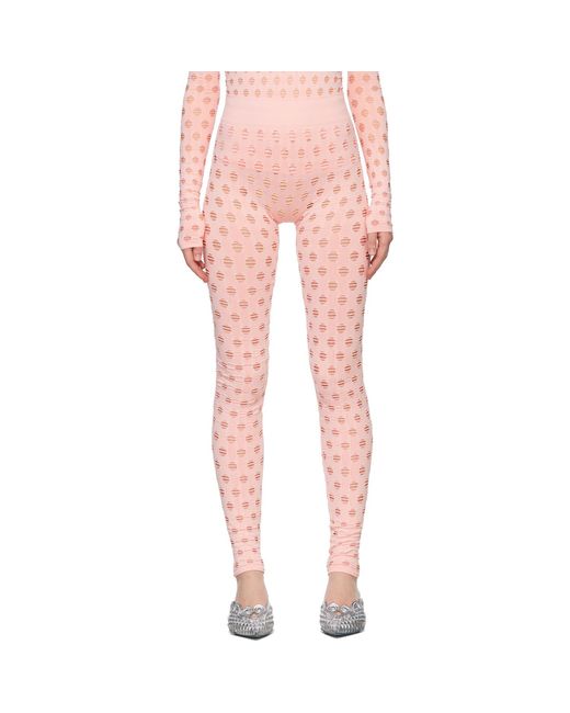 Maisie Wilen Pink Ssense Exclusive Perforated Leggings